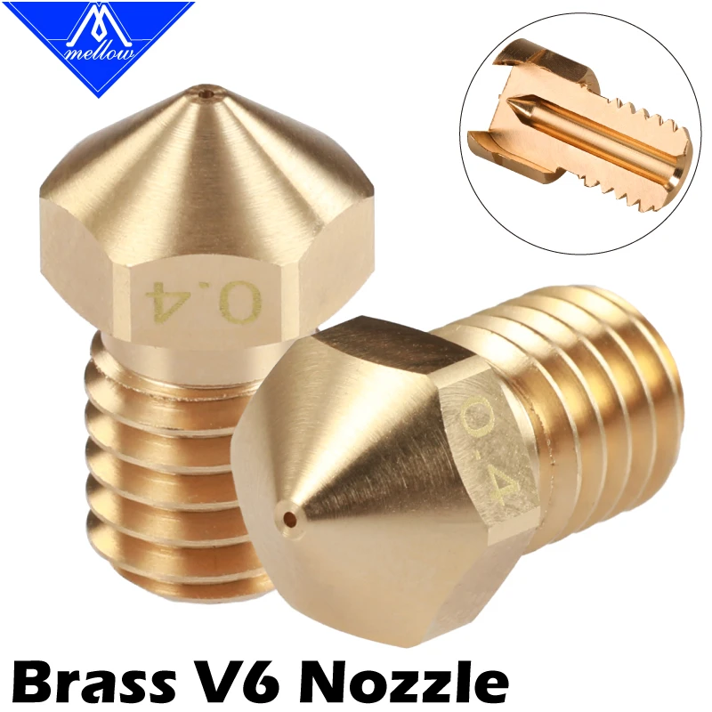 Mellow Top Quality Brass V6 Nozzles For 3D printer Hotend Nozzle For M6 Nozzles Hotend DDG NF Sunrise Extruder J-Head Ender 3