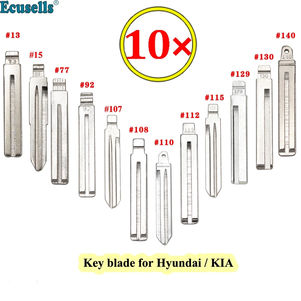 10pcs/lot Blank Metal key blade for Hyundai Elantra Verna for Kia RIO Ceed flip remote key TOY40/TOY48/HYN14/HYN15/HYN17/KIA7