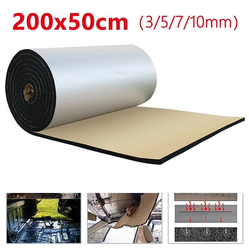 500*2000mm 3/5/7/10mm Sound Heat Proofing Car Sound Deadener Insulation Underlay Mat Car Sound Proofing Deadening Foam