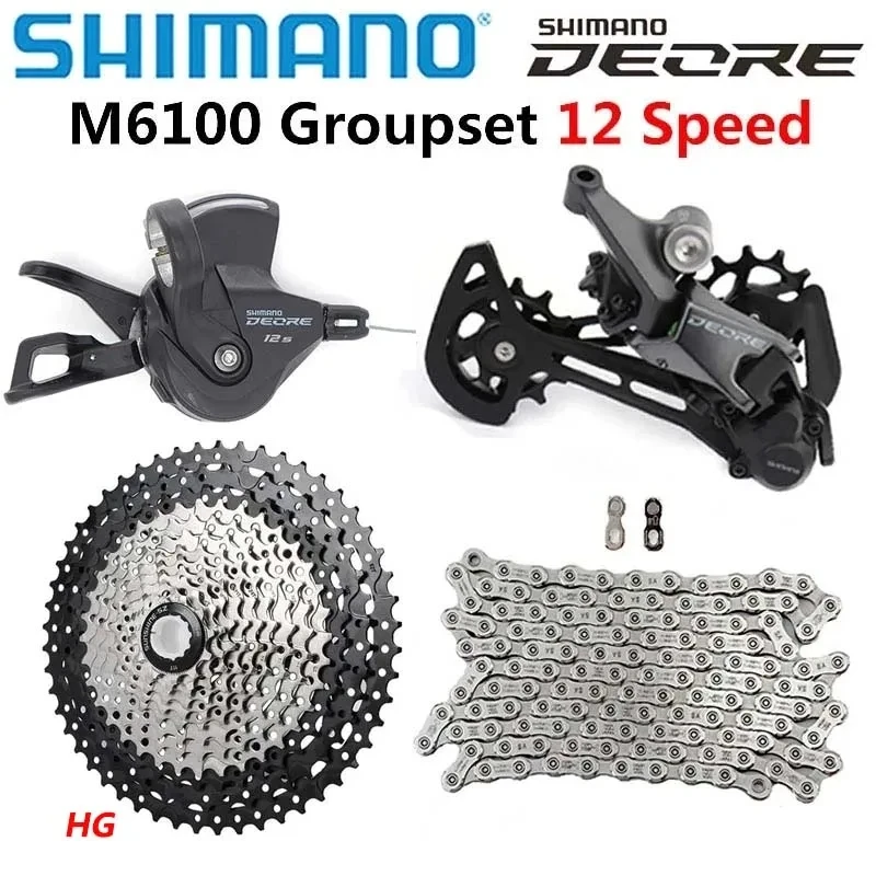 SHIMANO DEORE M6100 1x12 Speed derailleur Groupset MTB Mountain Bike M6100 shift lever Rear Derailleur Sunshine Cassette 50T 52T