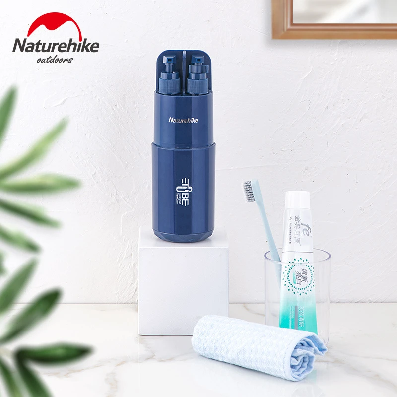 Naturehike New Arrive 5-8pcs Set Travel Business Toiletries Toothbrush Toothpaste Towel Portable Wash Cup Brushing Tooth Cup Blu