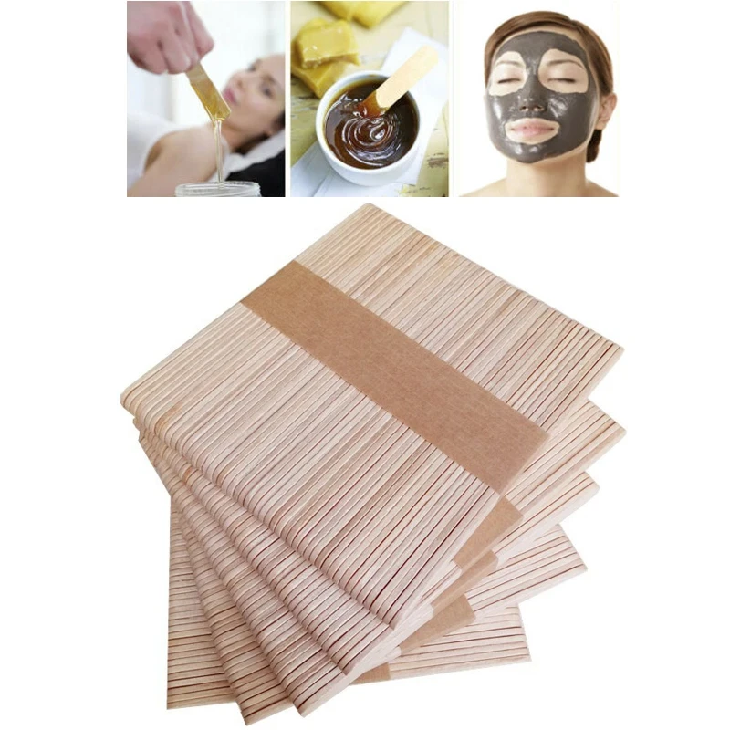 50/100PCS Woman Wooden Body Hair Removal Sticks Wax Waxing Disposable Sticks Beauty Toiletry Kits Wood Tongue Depressor Spatula