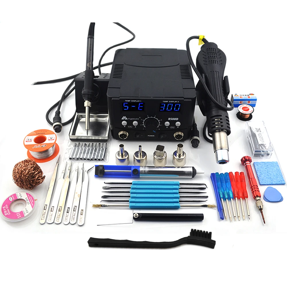 Double digital display 2 IN 1 800W Hot Air Gun 8588D ESD Soldering Station LED Digital Desoldering Station Upgrade from 8586