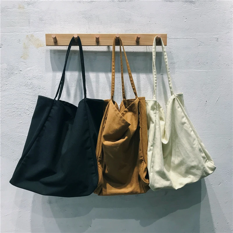 New Luxury Designer Handbag Large Capacity Minimalist Style Ladies Shoulder Bag Casual Canvas Bag Solid Color Tote Bag Large Bag