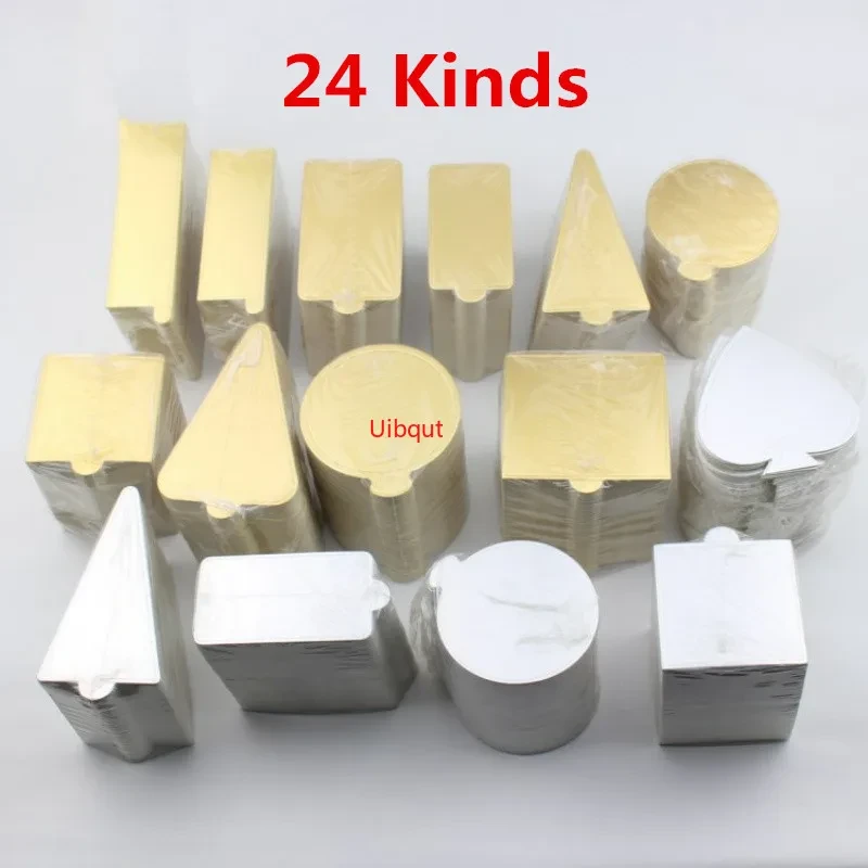 100pcs/set Golden silver Mousse Mat Bottom Foam Cake Base Boards Paper Board Shape Dessert Tray Christmas Cake Decoration Tools