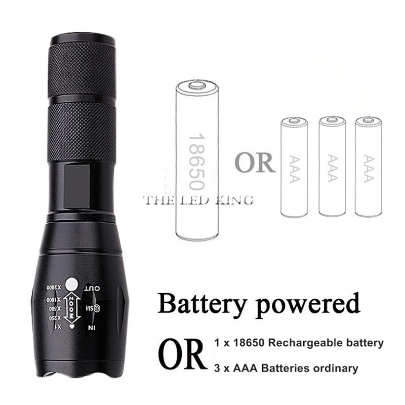 Most Powerful Led flashlight Ultra Bright linterna led torch T6/L2/V6 Zoomable Bicycle Light use AAA 18650 battery Waterproof