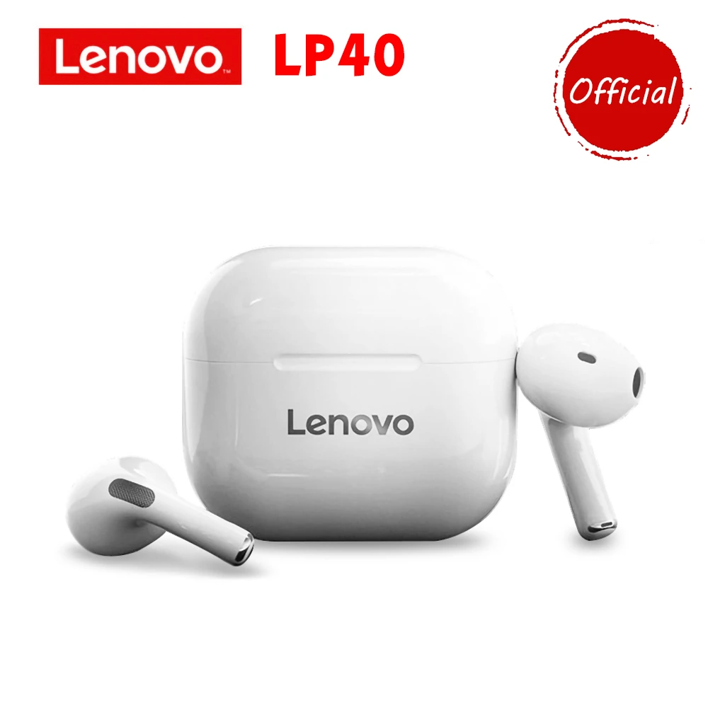 Original Lenovo LP40 TWS Wireless Earphone Bluetooth 5.0 Headset Stereo Bass Earbuds Noise Reduction Touch Control Headphones