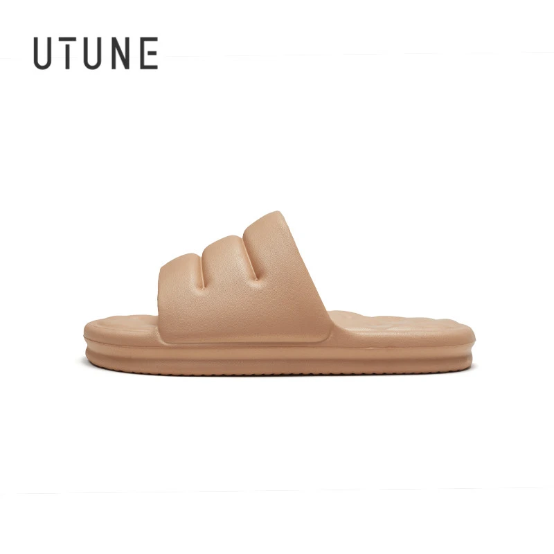 UTUNE EVA Men's slippers Sofa Slides Men Sandals Soft indoor Bath Home slippers Women Thick Sole Anti-slip Mute Summer shoes