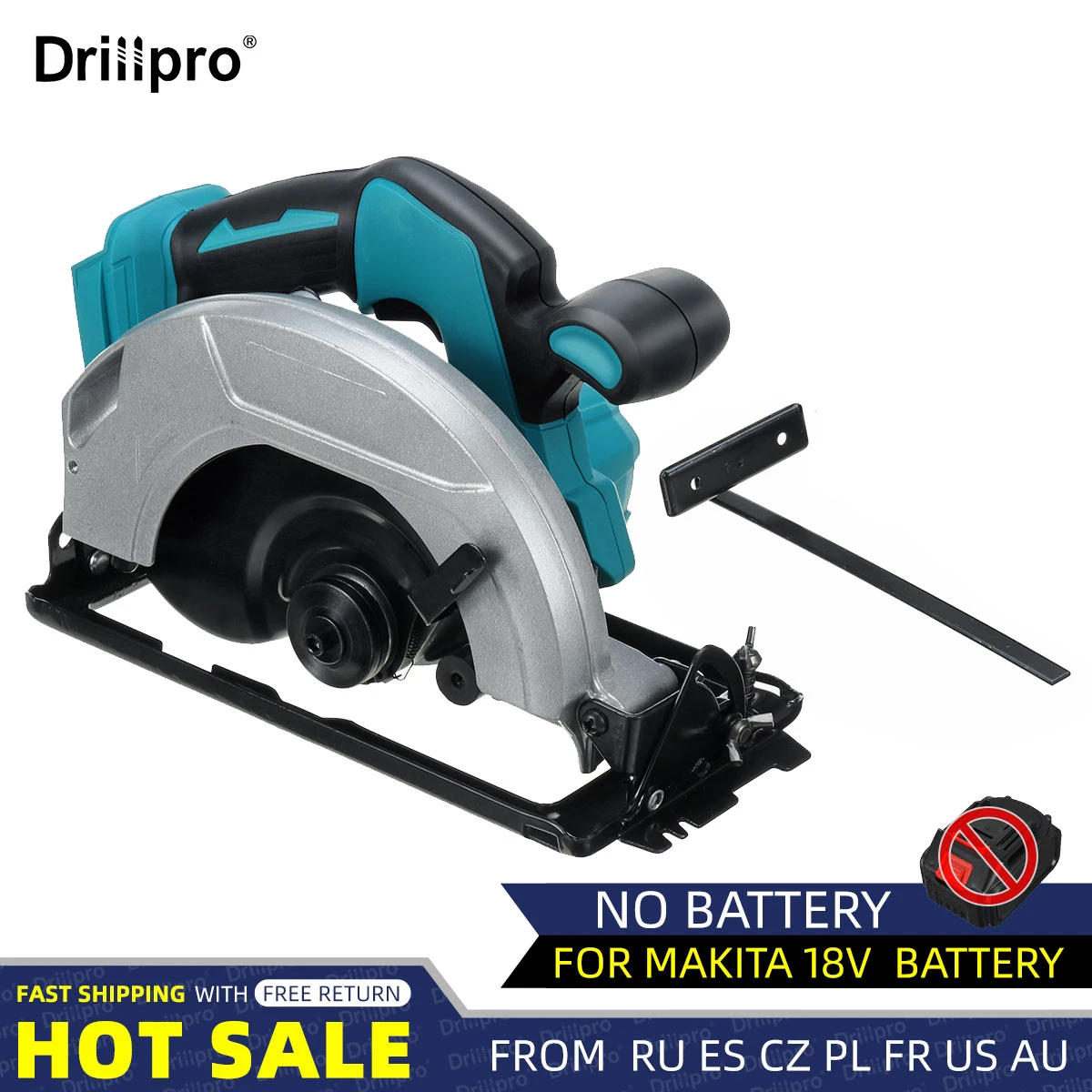 Drillpro Electric Circular Saw Handle Power Tools Dust Passage 5000RPM Multifunction Cutting Machine For Makita 18V Battery