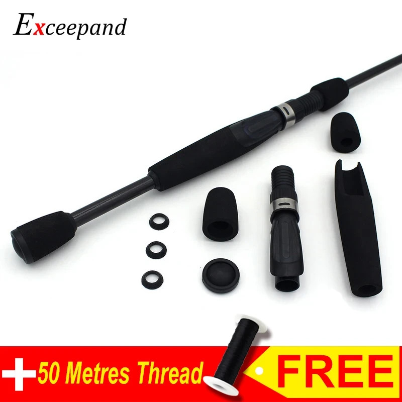 Exceepand Black EVA Foam Spinning Split Fishing Handle Grips Pole Handle  Replacement Parts for Fishing Rod Building or Repair