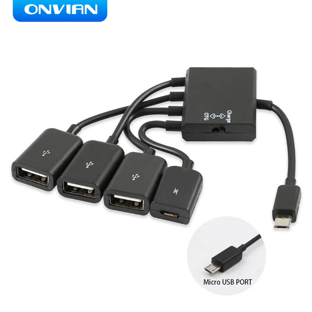 Onvian Micro USB Charing Adapter OTG Cable Micro USB Male to Micro USB USB 2.0 Female Adapter USB Hub for Samsung Xiaomi Huawei