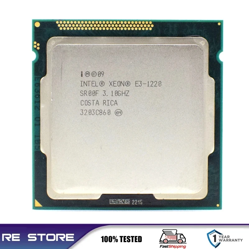 used Intel Xeon E3 1220 3.1GHz 5 GT/s Quad-Core CPU Processor SR00F LGA 1155