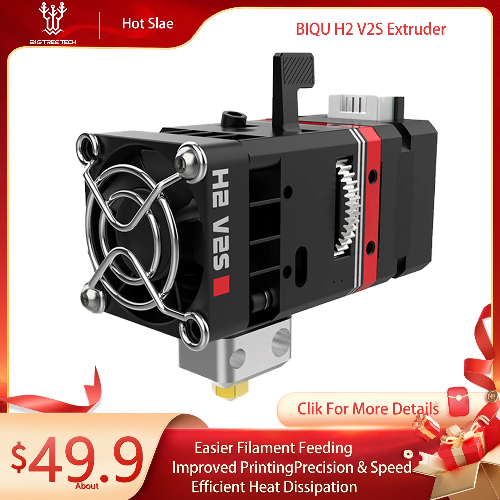 High Quality BIQU H2 Direct Extruder Dual Gear Hotend 24V 3D Printer Parts Titan DDB Extruder For B1 BX Ender3 V2/Pro Upgrade