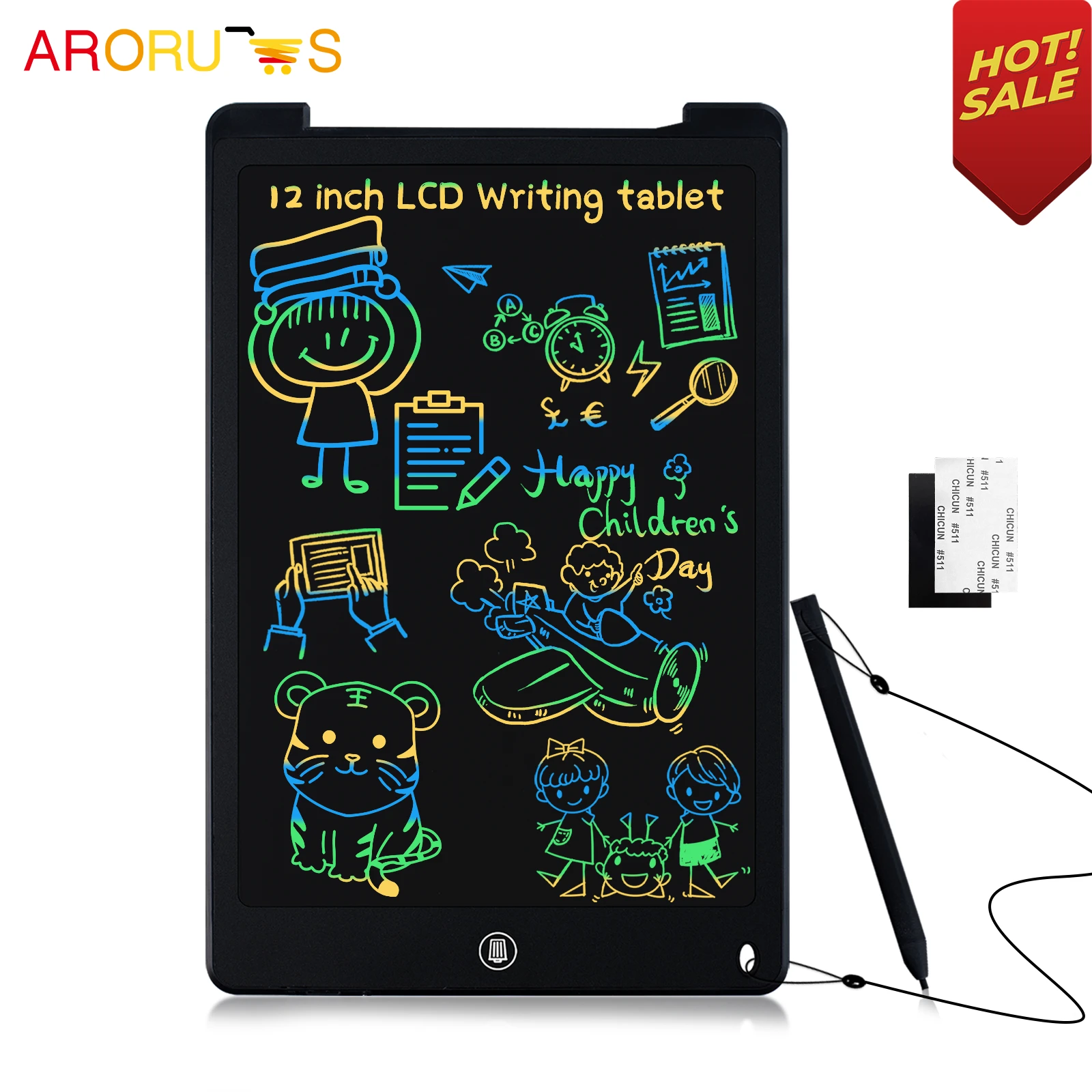 8.5/9.5/12 Inch Erasable Reuseable LCD Writing Tablet Notespad Doodle Board with Colorful Screen Personalized Gift For Children