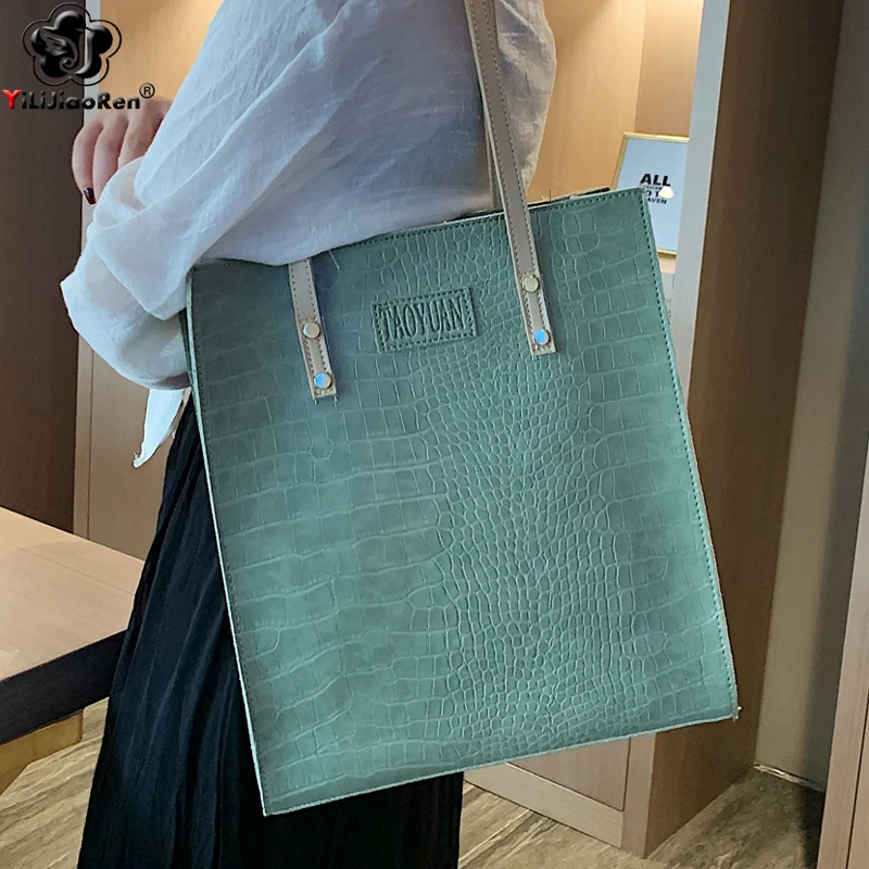 Luxury Crocodile Handbags Women Bags Designer Big Tote Bags for Women High Quality Soft Leather Shoulder Bag Women Sac A Main