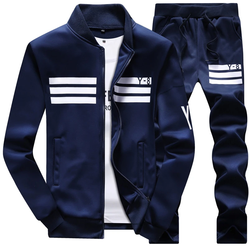 M-9XL Large Size Tracksuit Set Men Autumn Spring Sportwear Men Zipper Coat Pants 2 Piece Sets Sweat Suit Sporting Fitness Sets