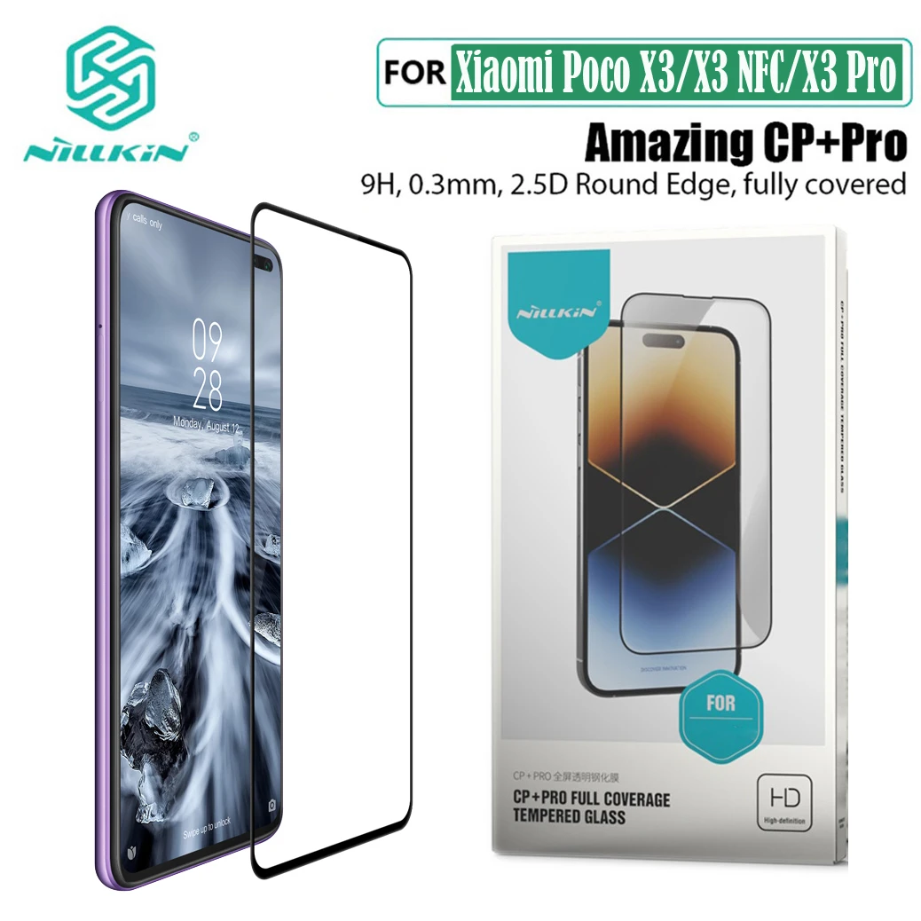 For Xiaomi Poco X3 NFC Poco X3 X3 Pro X2 Tempered Glass Nillkin XD CP+MAX 9H Anti Glare Full Screen Protector Film For Redmi K30