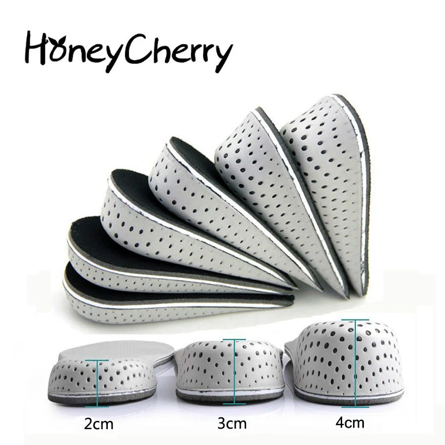 1 Pair Shoe Insoles Breathable Half Insole Heighten Heel Insert Sports Shoes Pad Cushion Unisex 2-4cm Height Increase Insoles