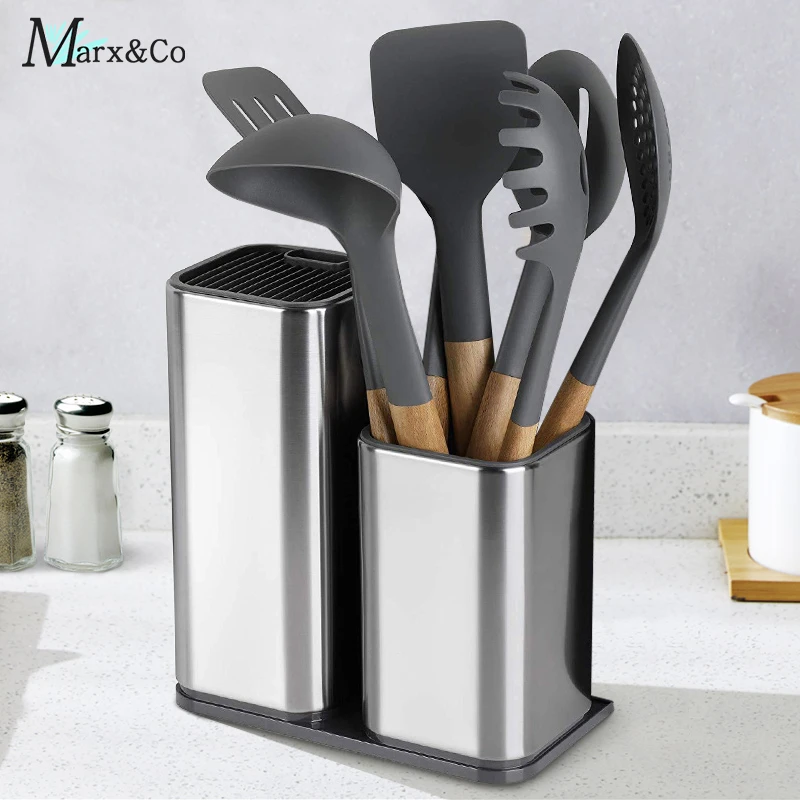 Knife Holder Stainless Steel Kitchen Knife Stand Multifunctional Chef Ceramic Santoku Knife Block Kitchenware Cooking Tool