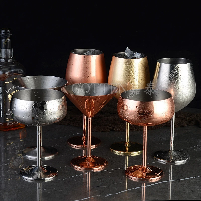 304 glasses of red wine, stainless steel, silver, pink, gold juice cup, 304 cop party cup, champagne cooking 500ml
