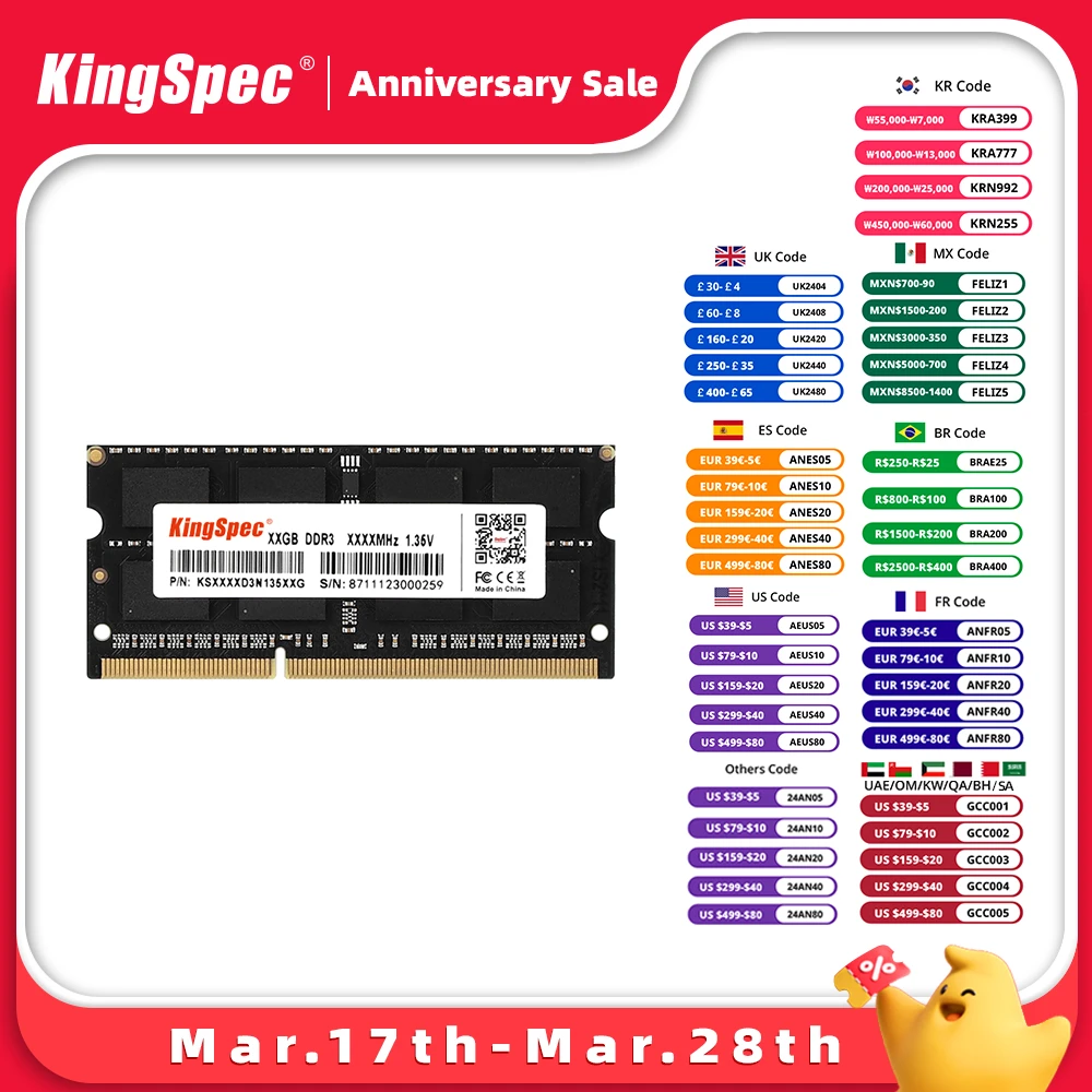 KingSpec ddr3 4GB 8GB RAM Laptop meomry 1333 1600 2133 Memoria Ram For Laptop Dimm memoria ram 1600MHz ram ddr3 4gb 8gb Notebook