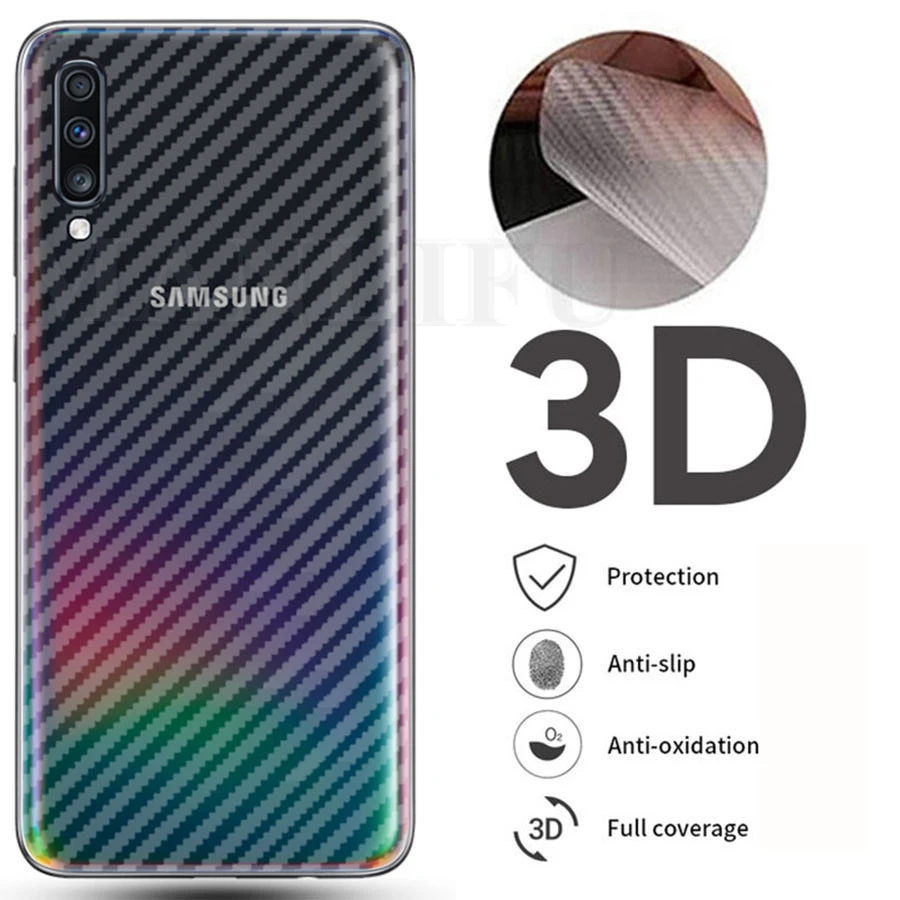 5Pcs/lot 3D Carbon Fiber Screen Protector For Samsung Galaxy A50 A70 A51 A71 A31 M31 M51 A52 5G Back Cover Protective Guard Film