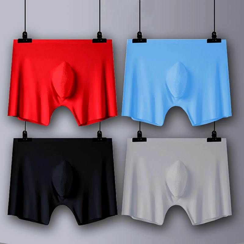 Men Underwear Soft Seamless Ice Silk Boxershorts Summer Spring Ultrathin Breathable Underpants Elastic Solid Panties Male Boxer