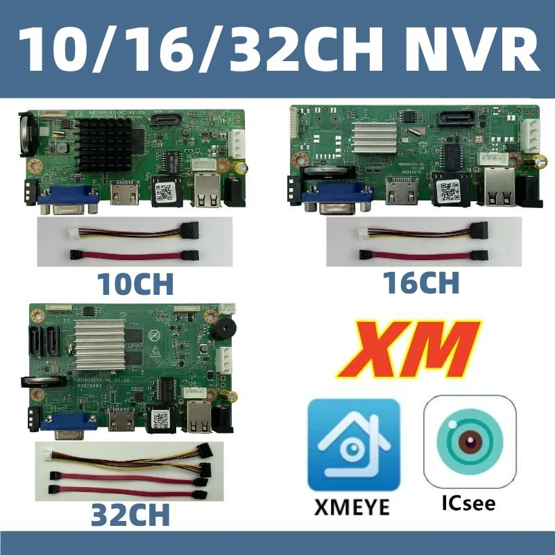 9CH*4K ONVIF H.265/H.264 Support 1 SATA NVR Network Digital Video Recorder Max 8TB XMEYE CMS with Cable P2P Cloud Mobile