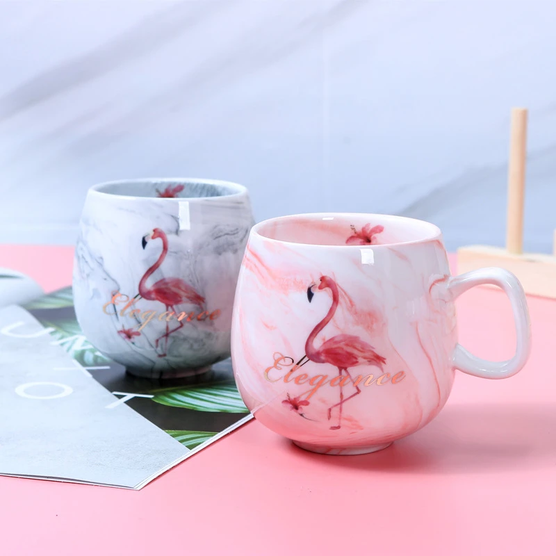 Flamingo Coffee Mugs Ceramic Mug Travel Cup Cute Cat Foot Ins 72*85mm H1215