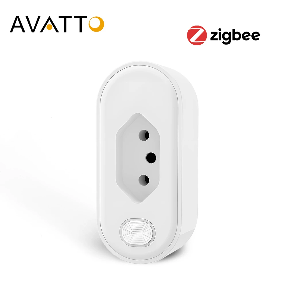 AVATTO Tuya 16A Brazil Standard WiFi Smart Plug with Power Monitor, Smart Life APP Smart Socket Voice Work for Google Home Alexa