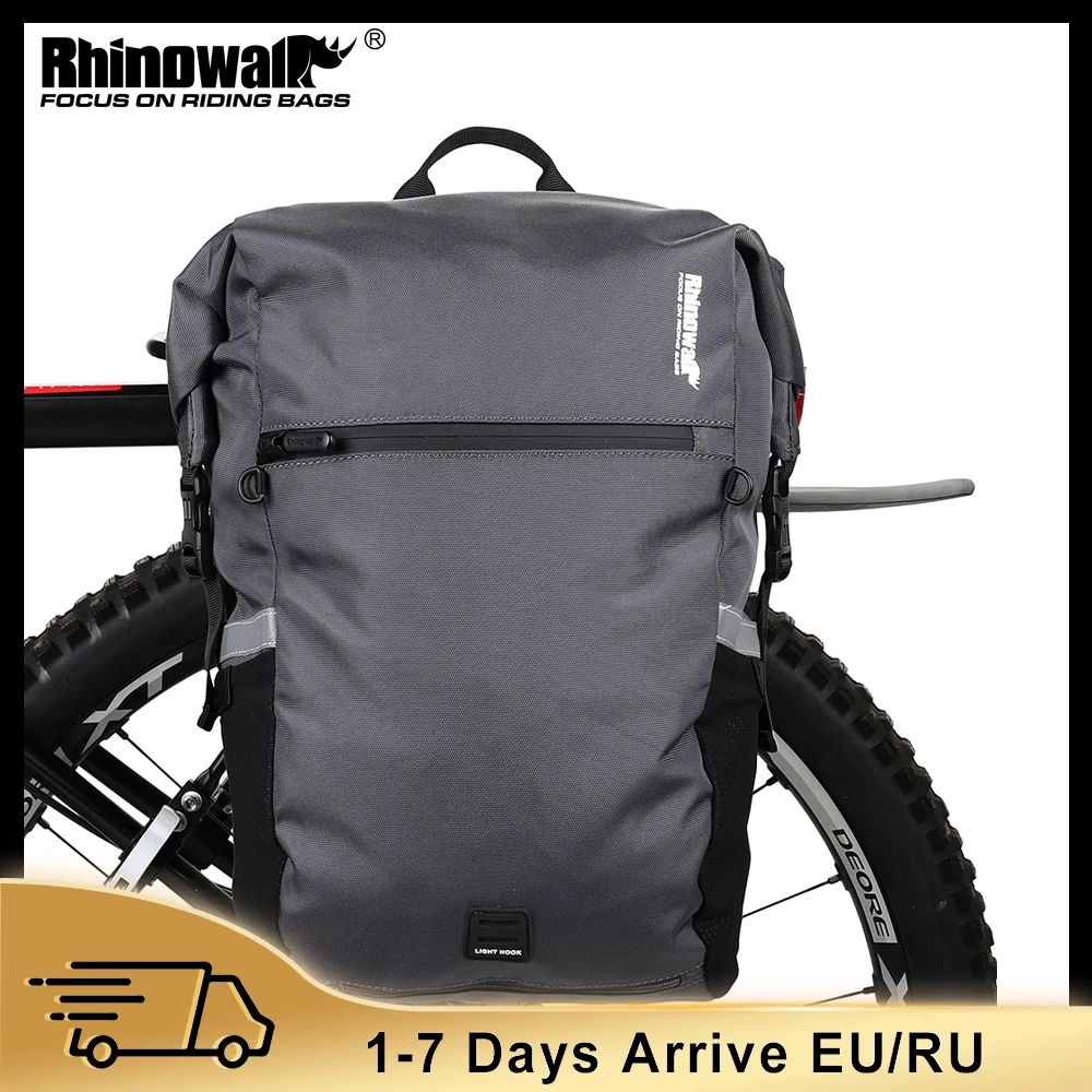 Rhinowalk 24L Multifunctional Bike Pannier Bag Waterproof Bicycle Rear Seat Bag Backpack Motor Bag Luggage Bag Cyclimg Bag