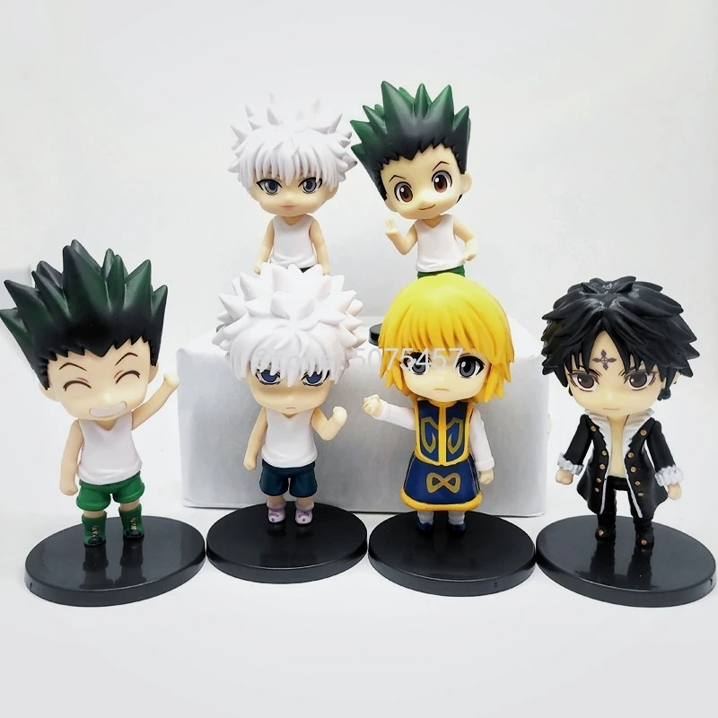 6pcs/set Hunter x Hunter Anime Figure Gon Freecss Killua Zoldyck Action Figure Hunter x Hunter Kurapika Figurine Model Doll Toys