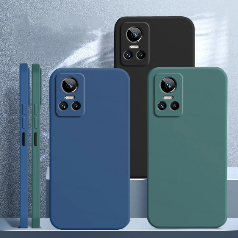 For Realme GT 5G Case Realme GT Neo 2 Cover Shockproof Liquid Silicone TPU Phone Case Realme C11 C12 C15 C21 C25 C25S Narzo 30A