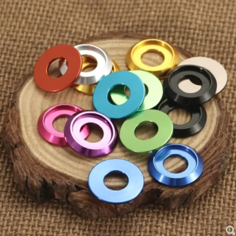 10pcs M2 M2.5 M3 m4 m5 m6  colourful Aluminum cup head washer for button head screw