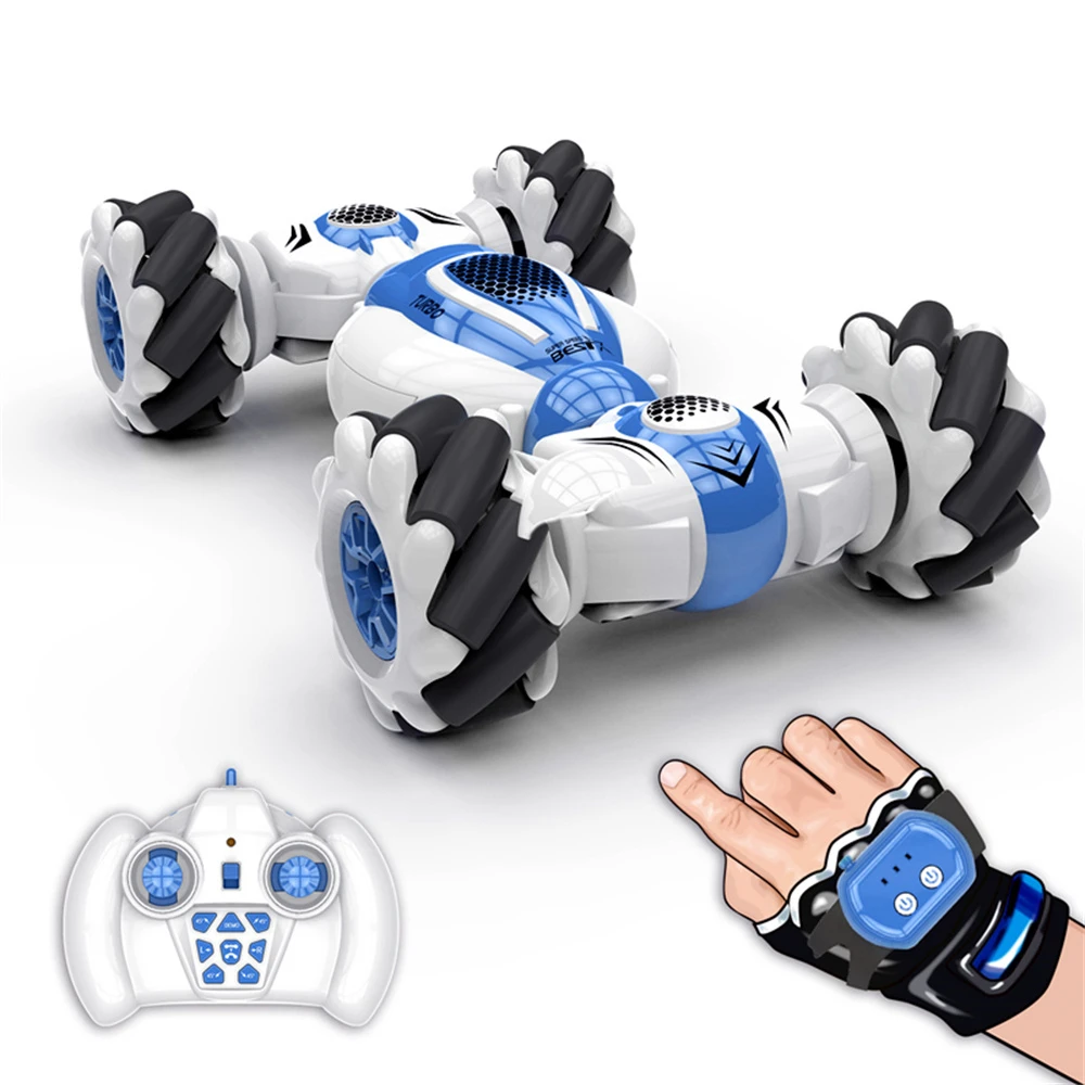 LBLA D878 2.4G Remote Control RC Car Roll Rotary Double-Side Stunt Gesture Induction Twisting Drift Off-Road Dancing Driving Car