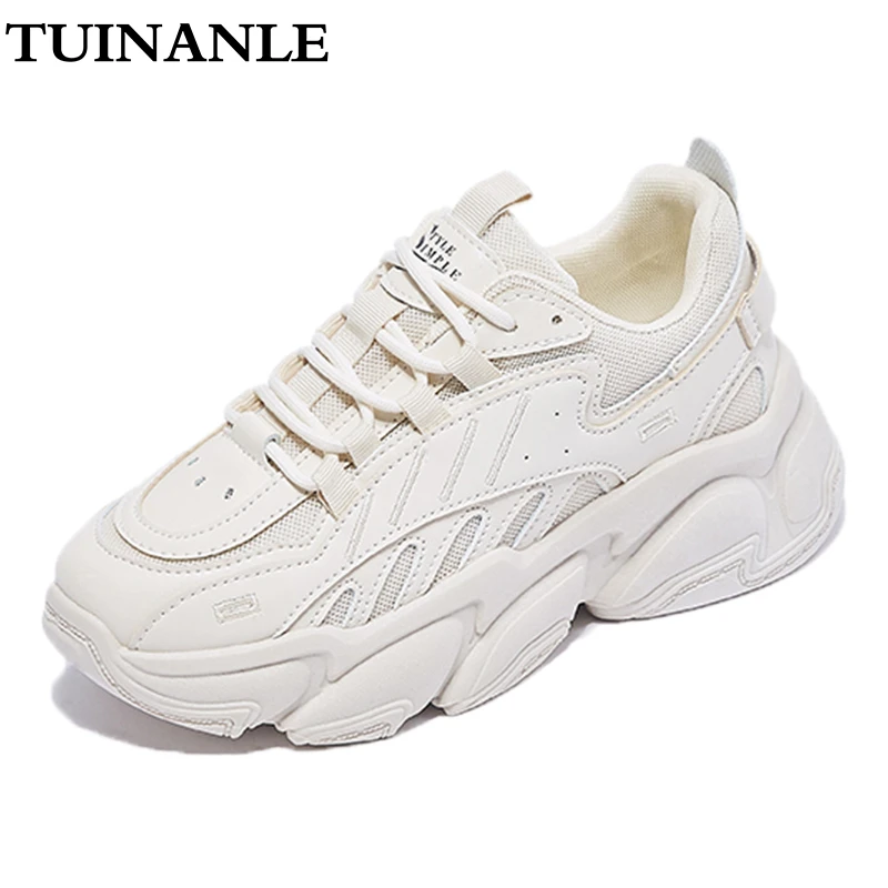TUINANLE Women Chunky Sneakers Running Shoes Fashion New Female Black White Platform Thick Sole Casual Woman Vulcanize Shoes