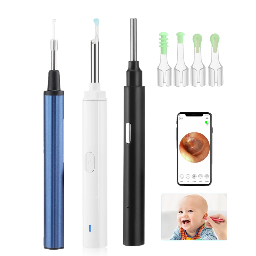 3.9mm Wireless WiFi Ear Pick Otoscope Camera Borescope Luminous Ear Wax Cleaning Teeth Oral Inspection Health Care 3.0/5.0MP