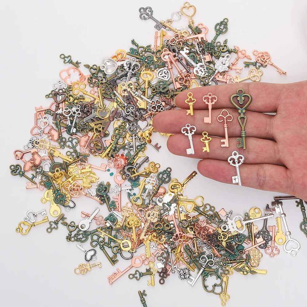 Vintage 30 pcs Antique bronze Mixed Styles key Charms key Pendants DIY Jewelry for Necklace Bracelet Making Accessaries