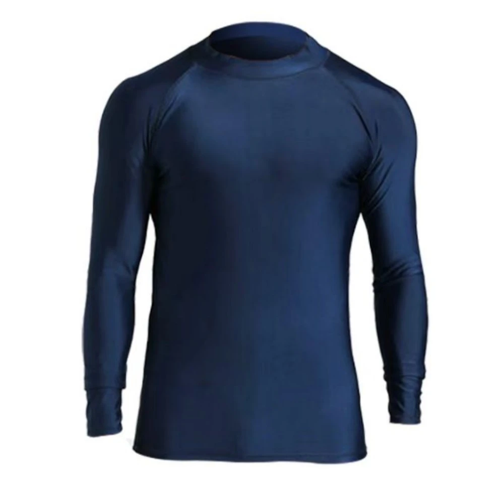 TSMCYD Rash Guard Men UPF 50+ Long Sleeve  Splice UV Sun Protection Basic Skins Surfing Diving Swimming T Shirt Blue Black M 3X