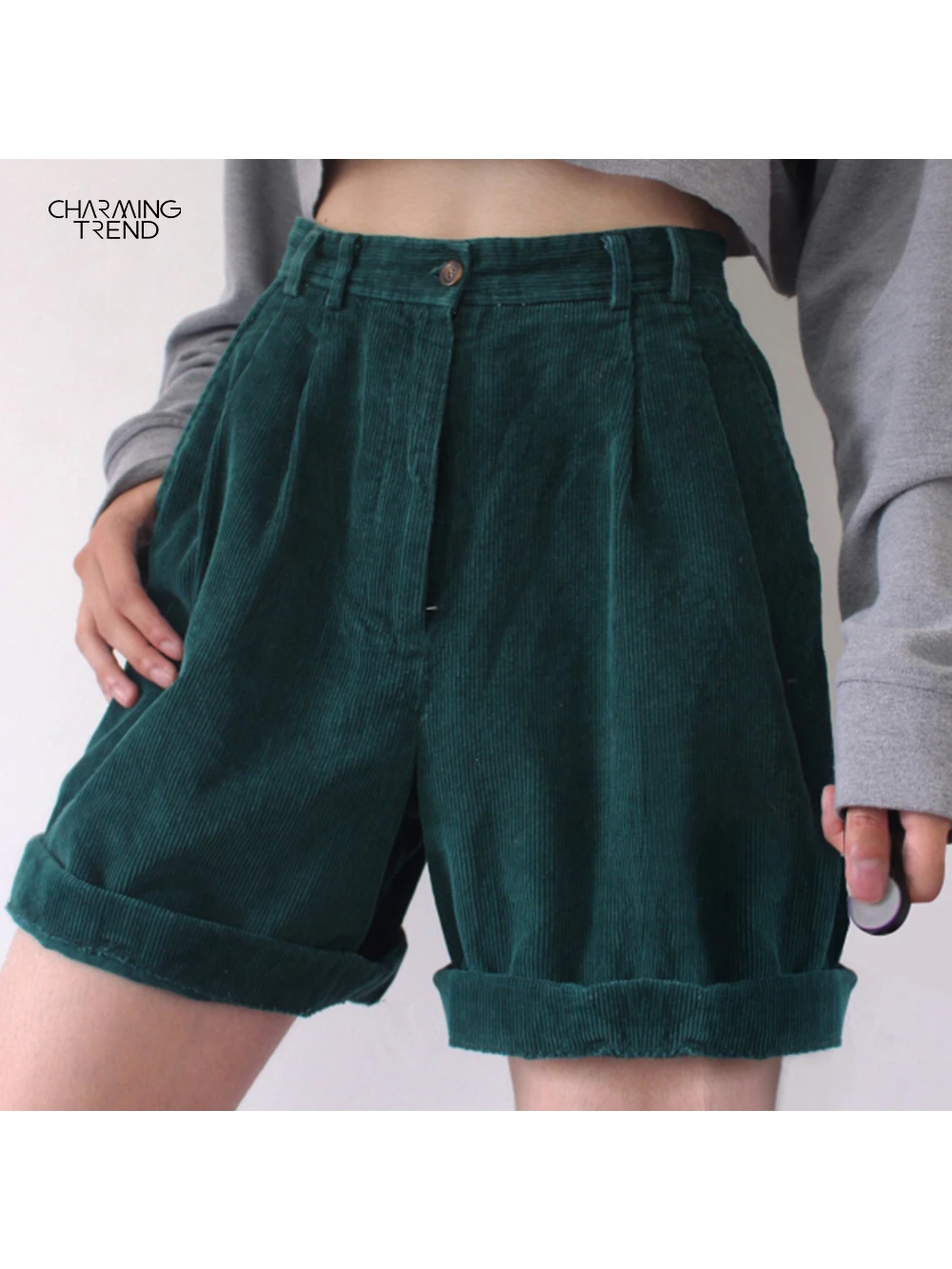 Vintage Shorts Boyfriend Style Women Shorts 2021 Summer Casual Solid Women Shorts Streetwear High Waist Female Ladies Shorts