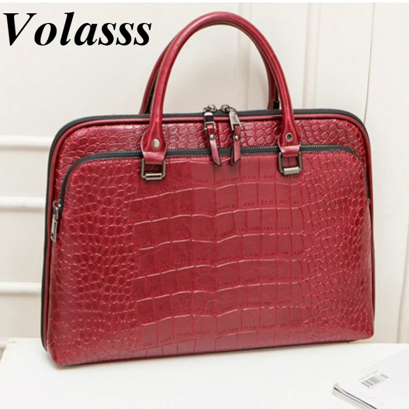 Fashion Women's Leather Briefcase For 13.3