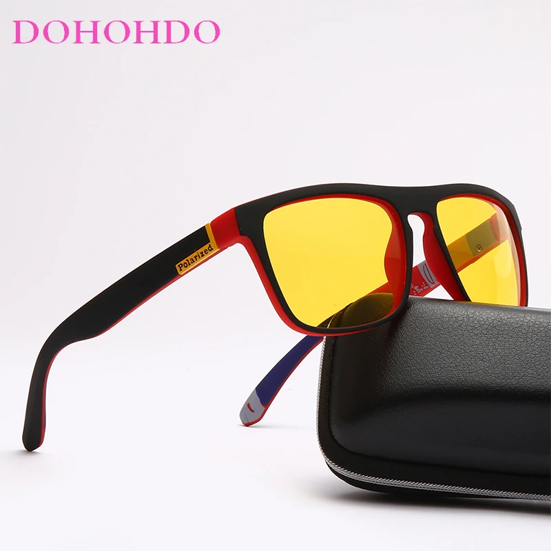 DOHOHDO Men Night Vision Glasses Women Polarized Sunglasses Yellow Lens Anti-Glare Goggle Night Driving Sunglasses Eyewear UV400