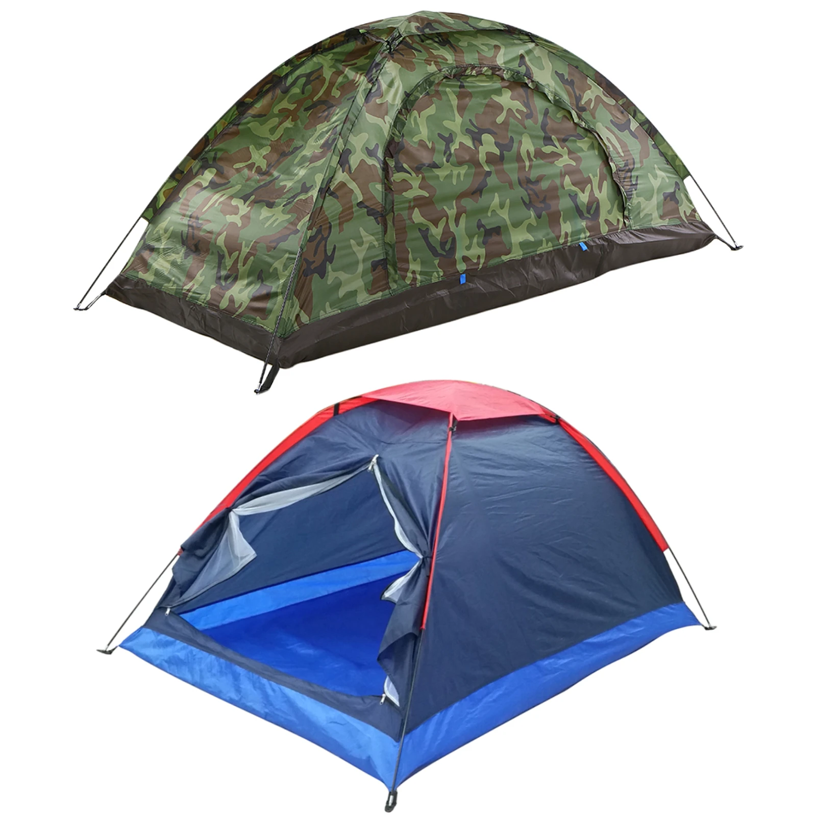 Camping Tent for 2 Person Single Layer Outdoor Portable Camouflage Handbag for Hiking,Travelling Lightweight Backpacking