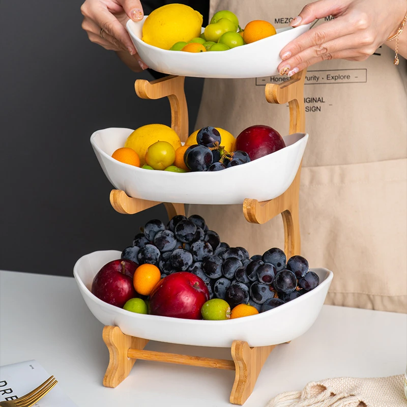 Living Room Home Plastic Three-layer Fruit Plate Snack Plate Creative Modern Dried  Fruit Bowl Fruit Basket Candy Dish