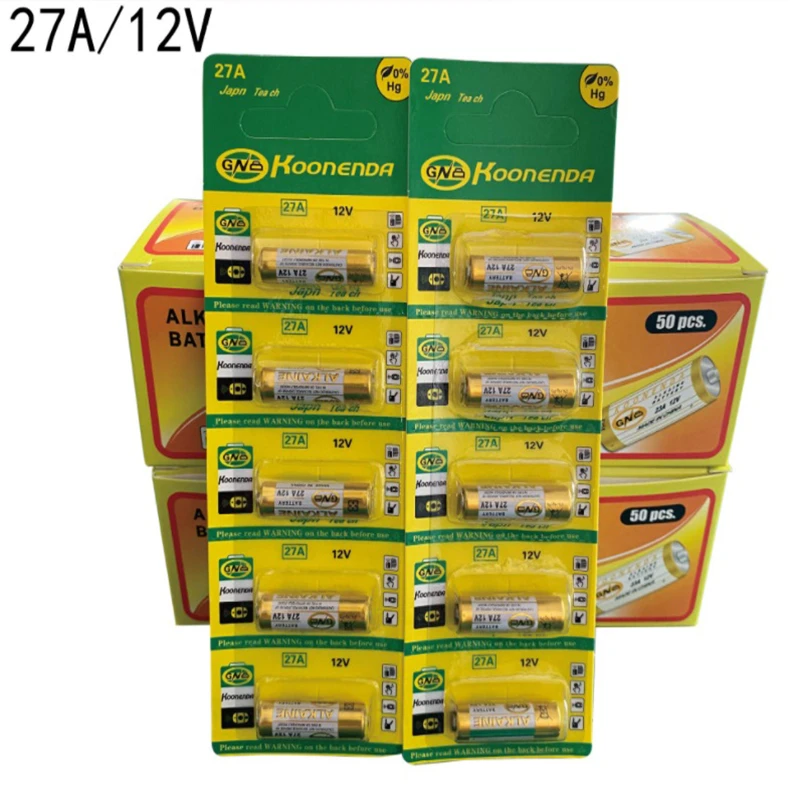 10pcs/lot New Dry Alkaline Battery 27A 12V A27 For Doorbell Car alarm Remote control G27A MN27 MS27 GP27A A27 L828 V27GA ALK27A