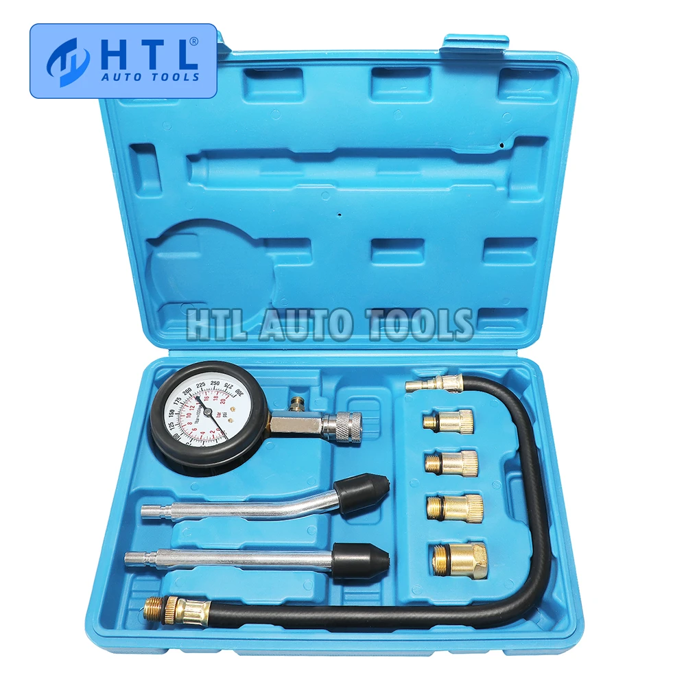 Compression Tester Pressure Gauge Tester Kit Motor Auto Petrol Gas Engine Cylinder Car Motorcycle Pressure Gauge with Adapter