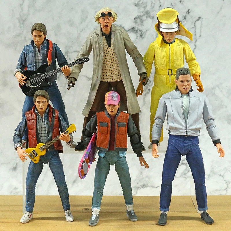 NECA Back To The Future Marty McFly Biff Tannen Dr. Brown 7'' Action Figure Joint Movable Model Brinquedos Toy