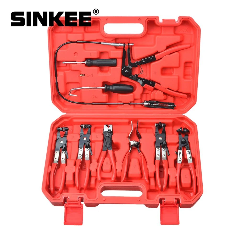 9Pcs Hose Clamp Ring Plier Clip Set Flexible Cable Plier Swivel Jaw Tool Remover Auto Hand Tool Set SK1002