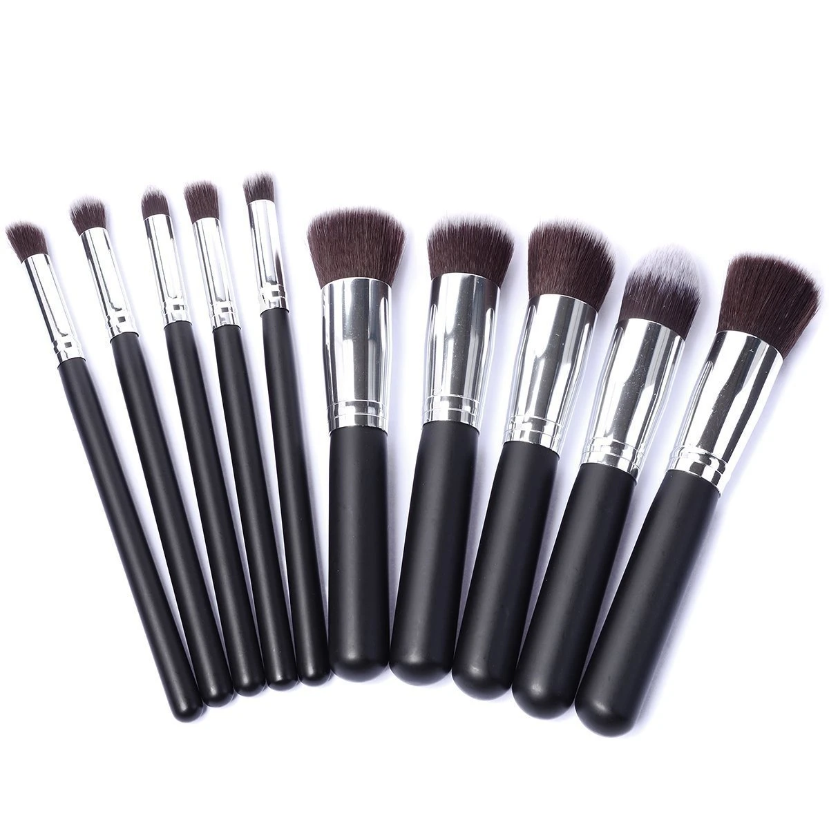 10 PCS Makeup Brushes Eyeshadow Rouge Lipstick Liquid Foundation Brushes Cosmetic Tools Soft Natural-synthetic Hair Brush Kits