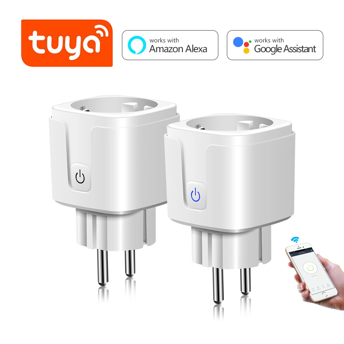 Smart Home Apple Homekit/Tuya Smart Socket EU Plug Network WiFi Outlet Use Siri Voice Control and Compatible Alexa /Google Home